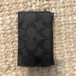 Coach Slim Bifold Wallet Charcoal Sig & Black